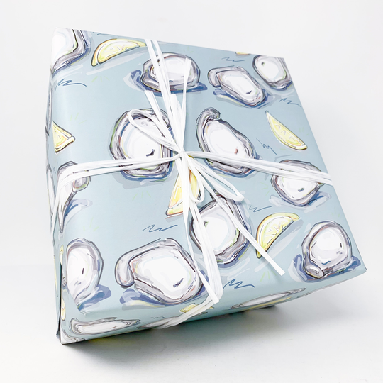 Half Shell Oyster Gift Wrap Wrapping Paper, New Orleans Art, Home Malone, Pretty Seafood Louisiana Wedding