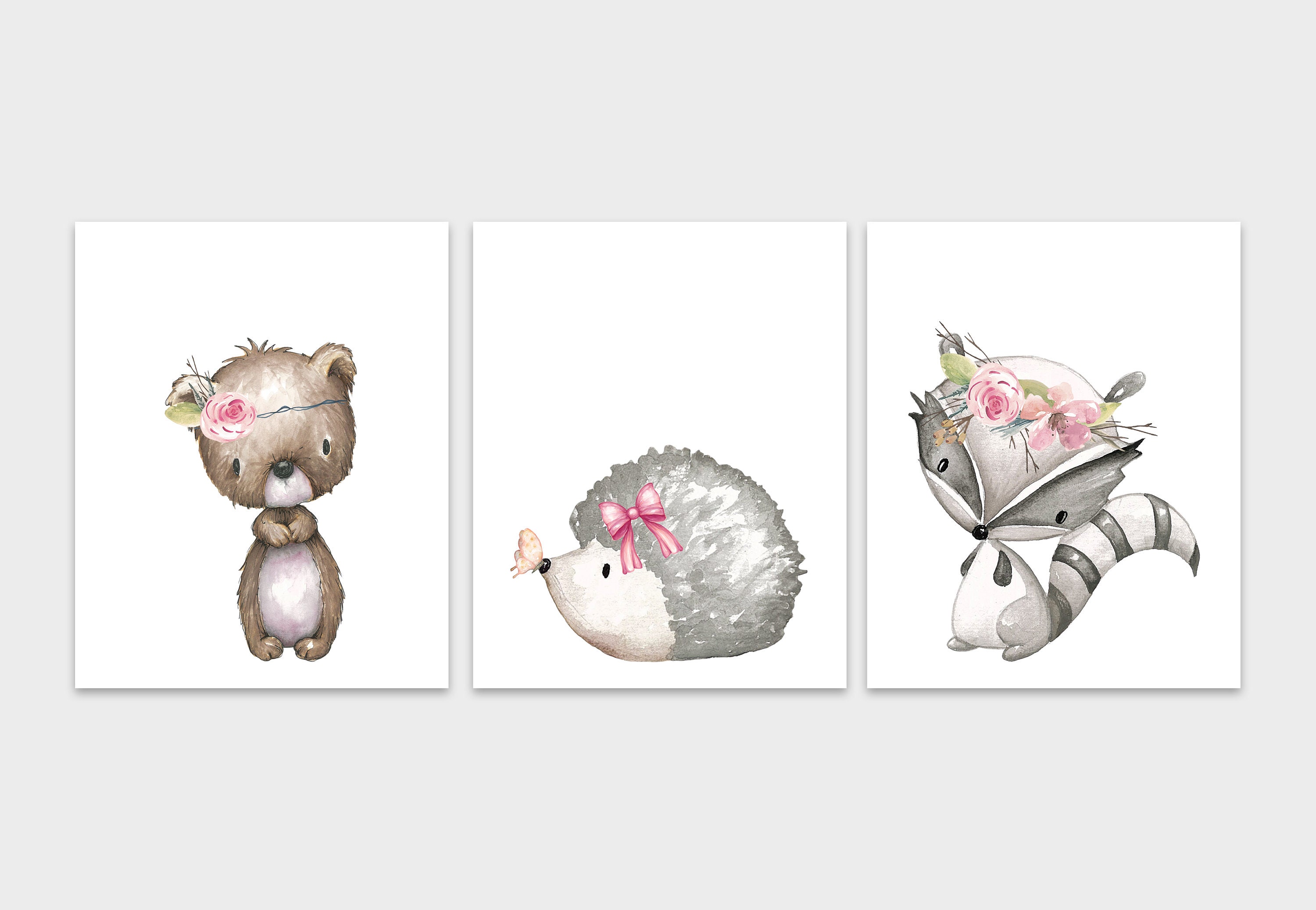 Woodland Animal Nursery Prints, Decor
