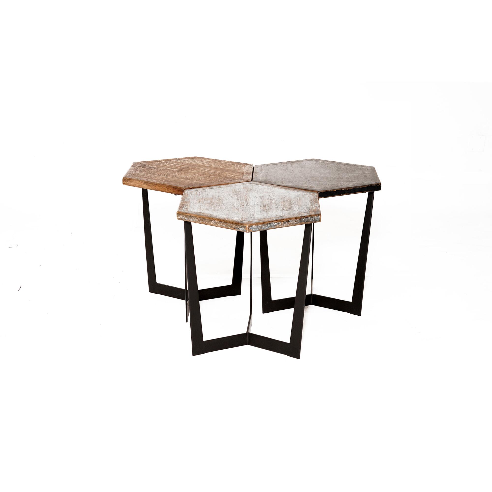 Low Reclaimed Pine and Metal Atticus Accent Table Collection by World Market