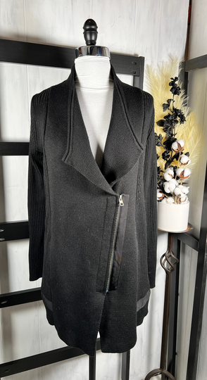 Athleta Thick Merino Blend Long Moto Asymmetrical Zip Up Cardigan, Small, Brand New Without Tags