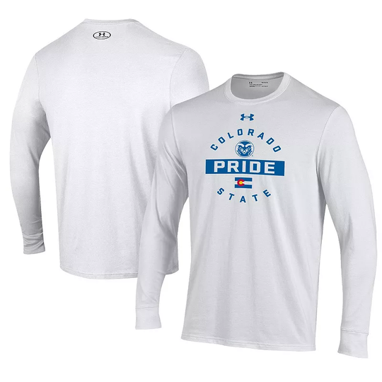 Men's Under Armour White Colorado State Rams Pride Long Sleeve T-Shirt, Size: 3XL