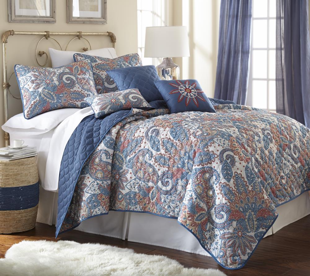 Amrapur Overseas Reversible quilt set Multi Multi Reversible King Quilt (Blend with Polyester Fill) | 3QLT6STG-ARC-KG