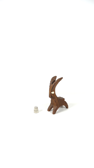 Vintage Ibex Figure - Carved Mountain Goat Ram Aries