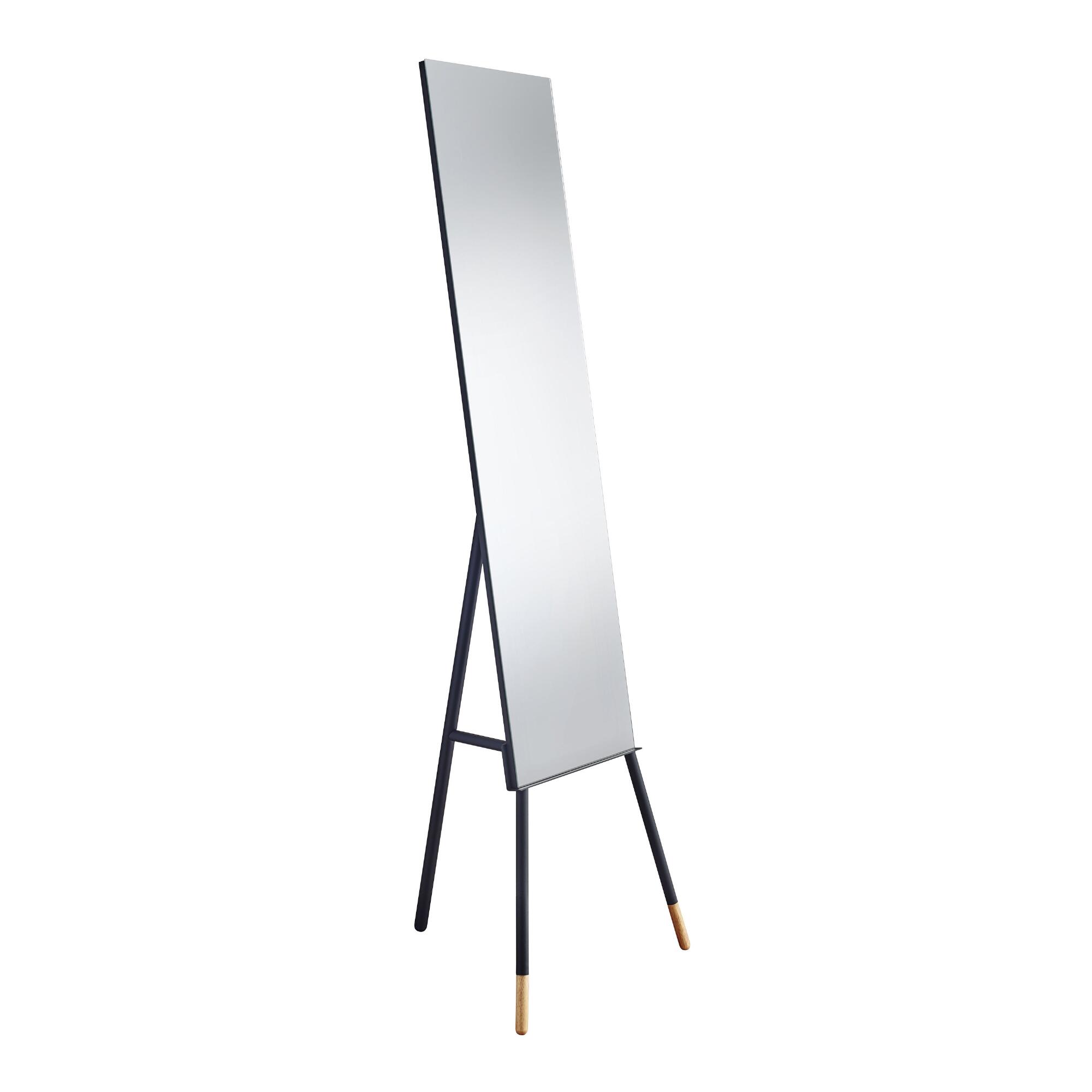 Black And Natural Wood Standing Full Length Louise Mirror by World Market