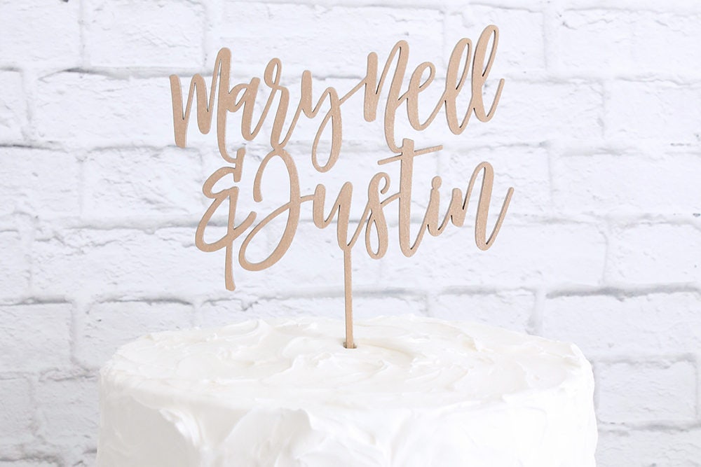 Couple's Name Cake Topper, Custom Wedding Diy Topper