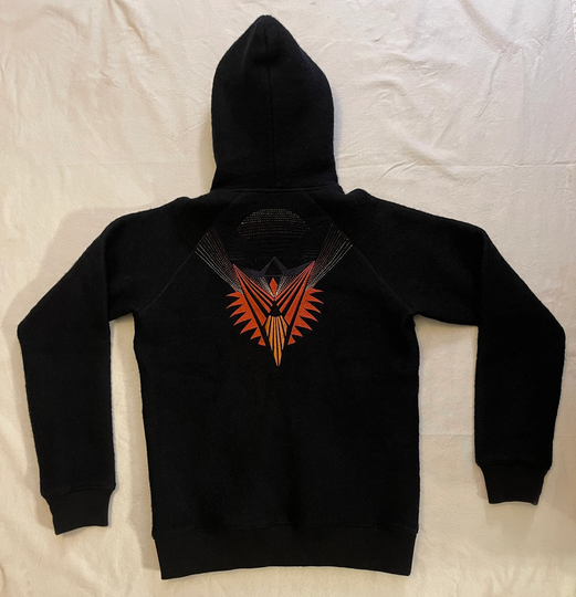 Vtg Felton New York Wool Blend Heavy Hooded Bomber, Size Men's Medium, Embellished, Unique Condition