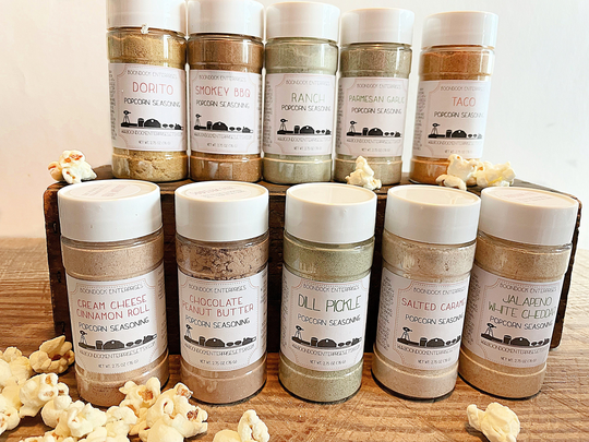 Gourmet Popcorn Seasoning Blend - Flavored Mix Party Bar Sodium Gluten Free Farm To Table Gift Boondock Enterprises