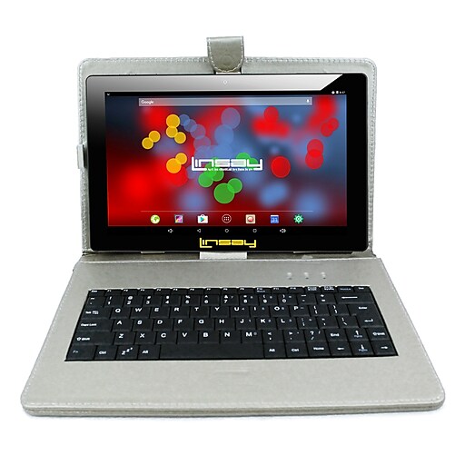 LINSAY F10 Series 10.1" Tablet, WiFi, 2GB RAM, 32GB, Android 11, Black w/Silver Keyboard (F10XIPSBDS)