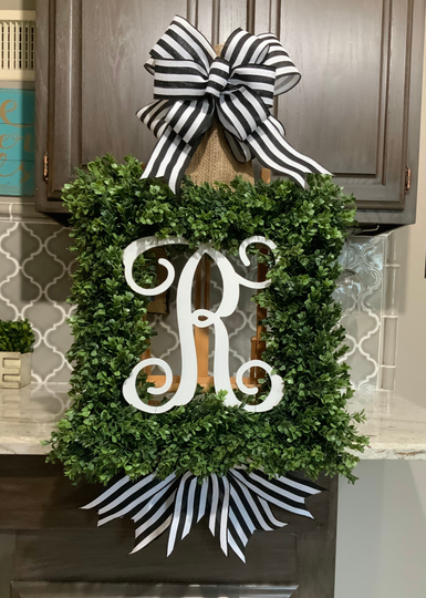 Monogram Boxwood Wreath Everyday Spring Summer Wreaths