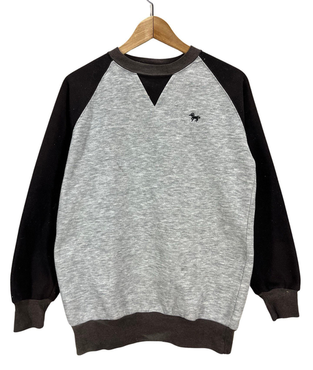 Vintage 80's Embroidered Unicorn Tri Blend Two Tone Raglan Sweatshirt Medium Faded