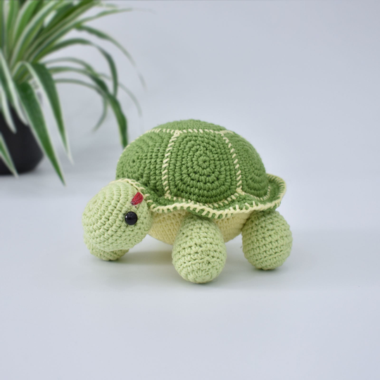 Green Turtle Crochet Animal Pet Handmade Amigurumi Stuffed Kids Plush Toy Doll High Quality