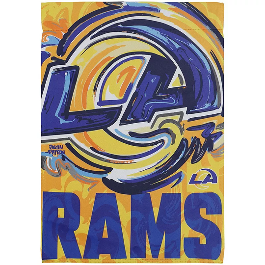 Los Angeles Rams 12.5'' x 18'' Double-Sided Justin Patten Suede Garden Flag, Multicolor