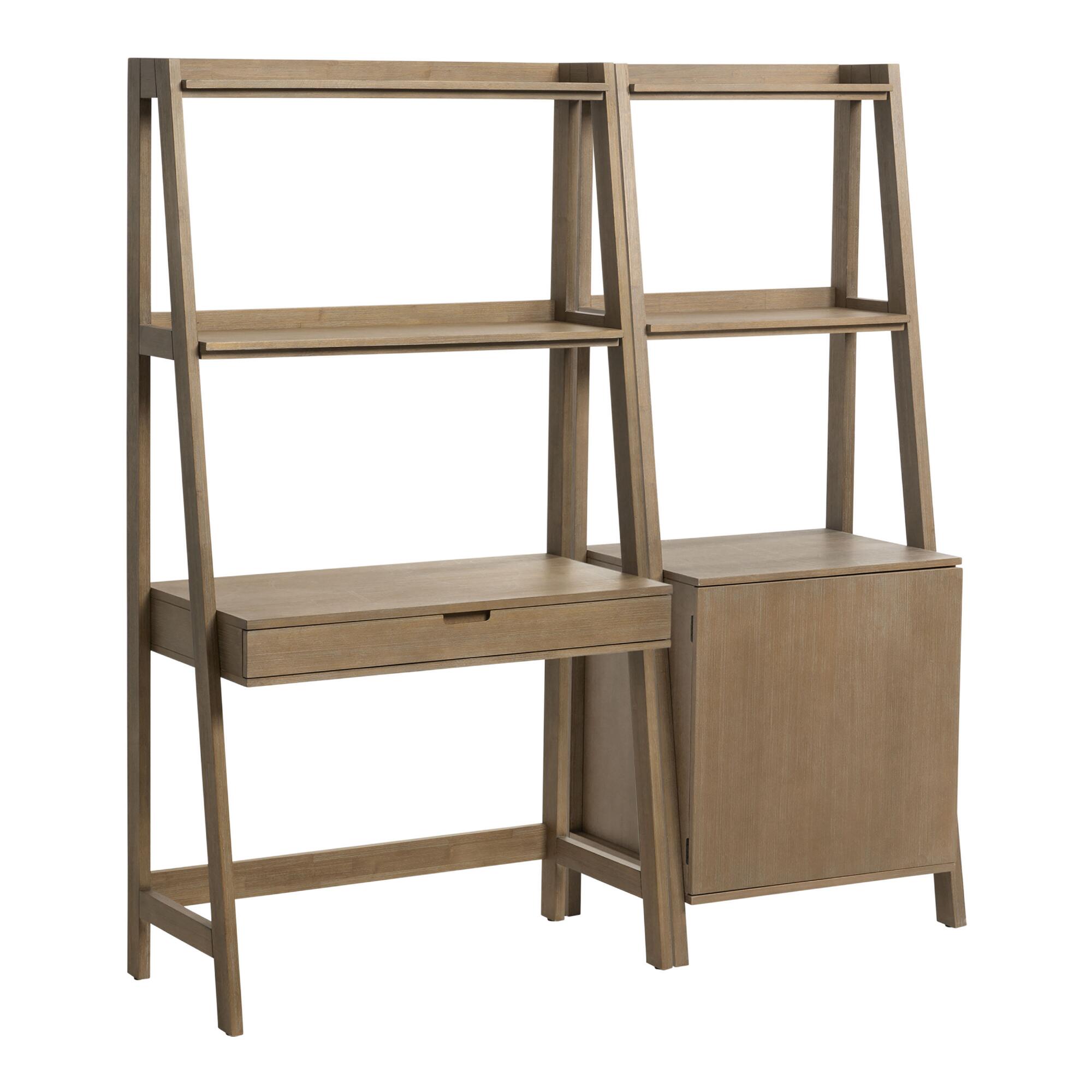 Graywash Modular Elias Desk and Shelf 2 Piece Set by World Market