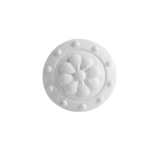 White Ceramic Floral Knobs Set of 2 by World Market