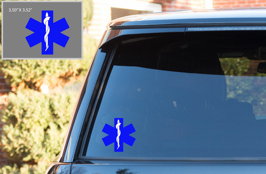 Blue Star Of Life Car Decal, Life Sticker, Ems Car Decal, Paramedic Star Window Emt Of Decal