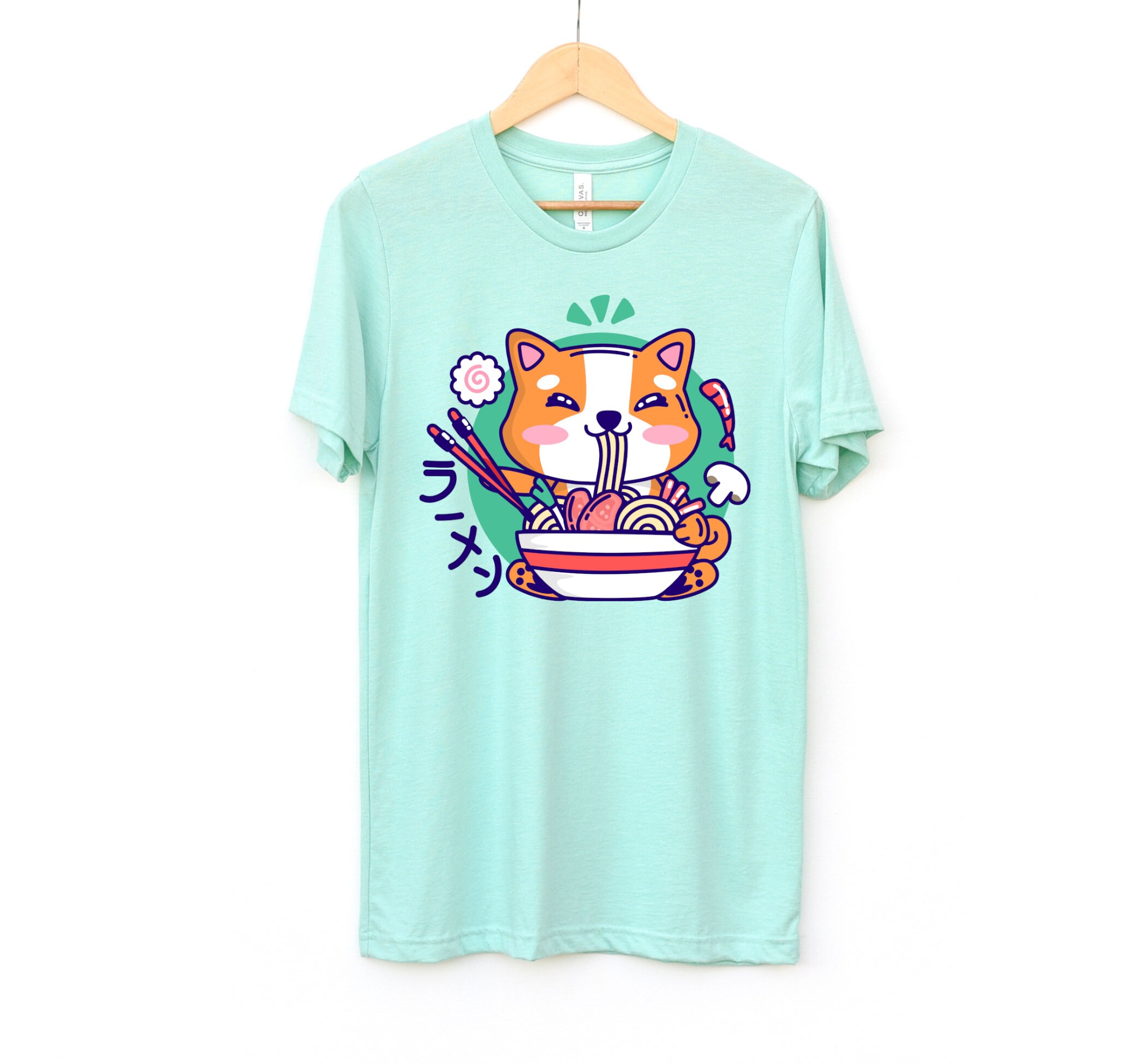 Kawaii Shirt - Yume Clothing T-Shirt Kawaii Fairy Kei Shiba Inu Ramen 533T