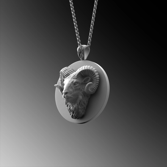 Silver Ram Pendant For Man Necklace Aries Horned Men Mens Gift Unique Sterling Him Boyfriend