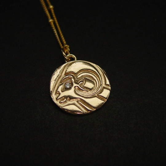 Aries Necklace With Stone - Zodiac Necklace Birthday Gift Ram Animal Big Horn Sheep Belier Collier Zodiaque
