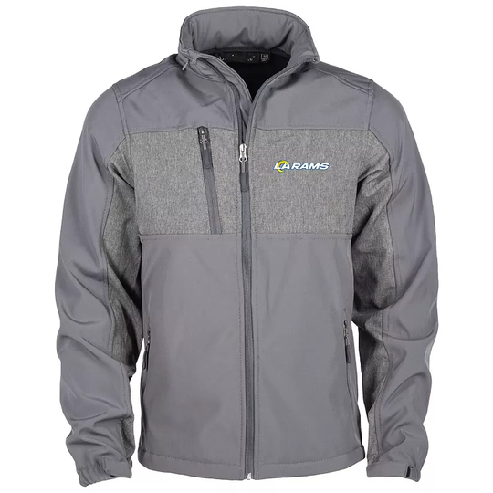 Men's Dunbrooke Graphite Los Angeles Rams Circle Zephyr Softshell Full-Zip Jacket, Size: 5XL, LAR DARK G