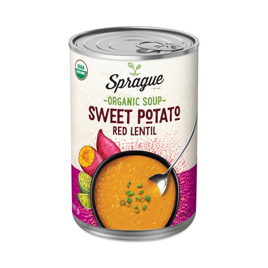 2-Pack Sprague Organic Sweet Potato Red Lentil Soup 14.5 fl oz can