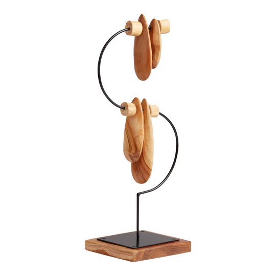 CRAFT Teak Wood and Iron S Curve Sculpture - Metal by World Market