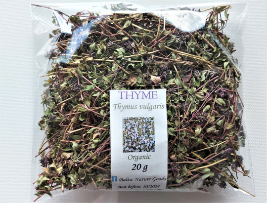 Organic Dried Thyme 2022 Harvest, Thymus Vulgaris Flowers & Leaf, Natural Plant, Wild Thyme, Common Lithuanian Organic Product