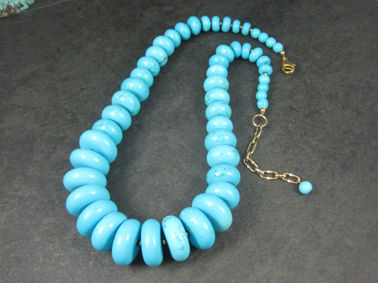 Heavy Vintage Turquoise Howlite Necklace