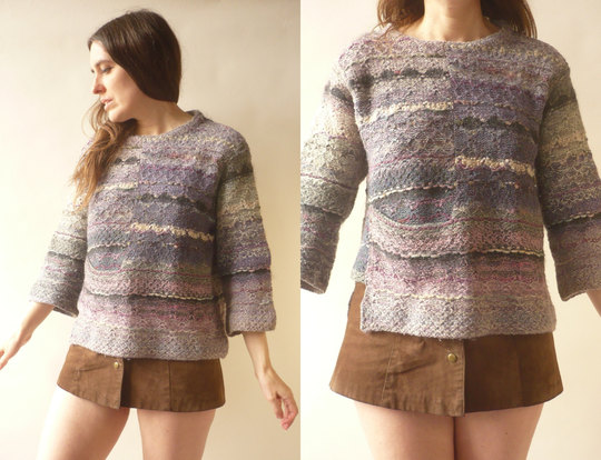 1980's Vintage Wool Silk Mohair Blend Fibre Art Knitted Fluffy Jumper