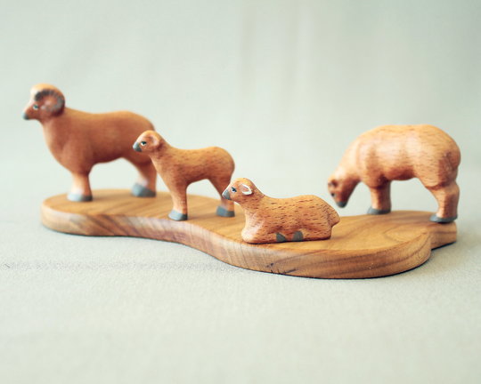 Wooden Toy Sheep, Ram Figurine, Lamb, Handmade Toys, Play Set For Kids, Gift Kids
