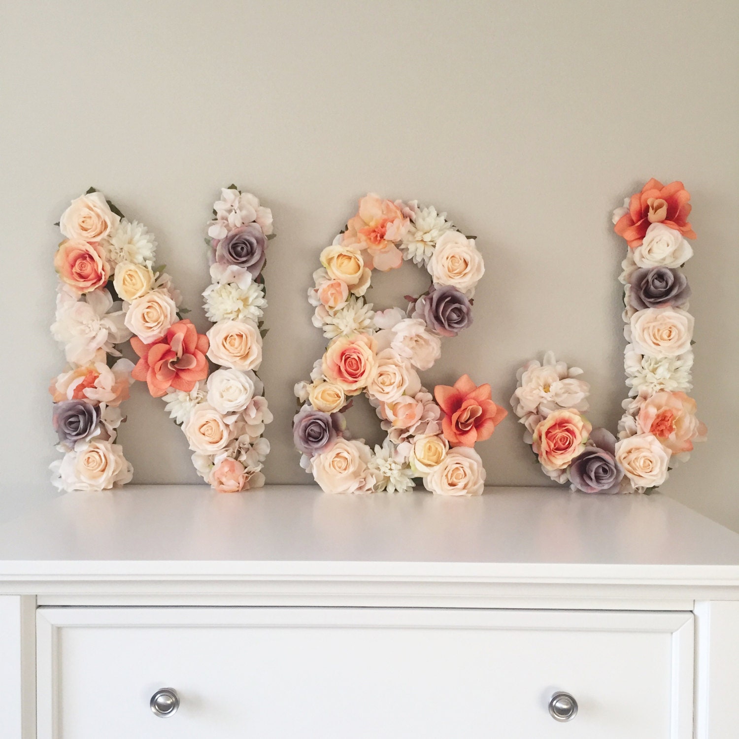 Wedding Letter, Floral Monogram, Rustic Wedding, Bridal Shower Decor, Gift, Decor