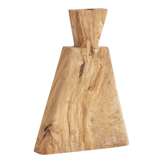 CRAFT Pyramid Olive Wood Vase: Brown by World Market