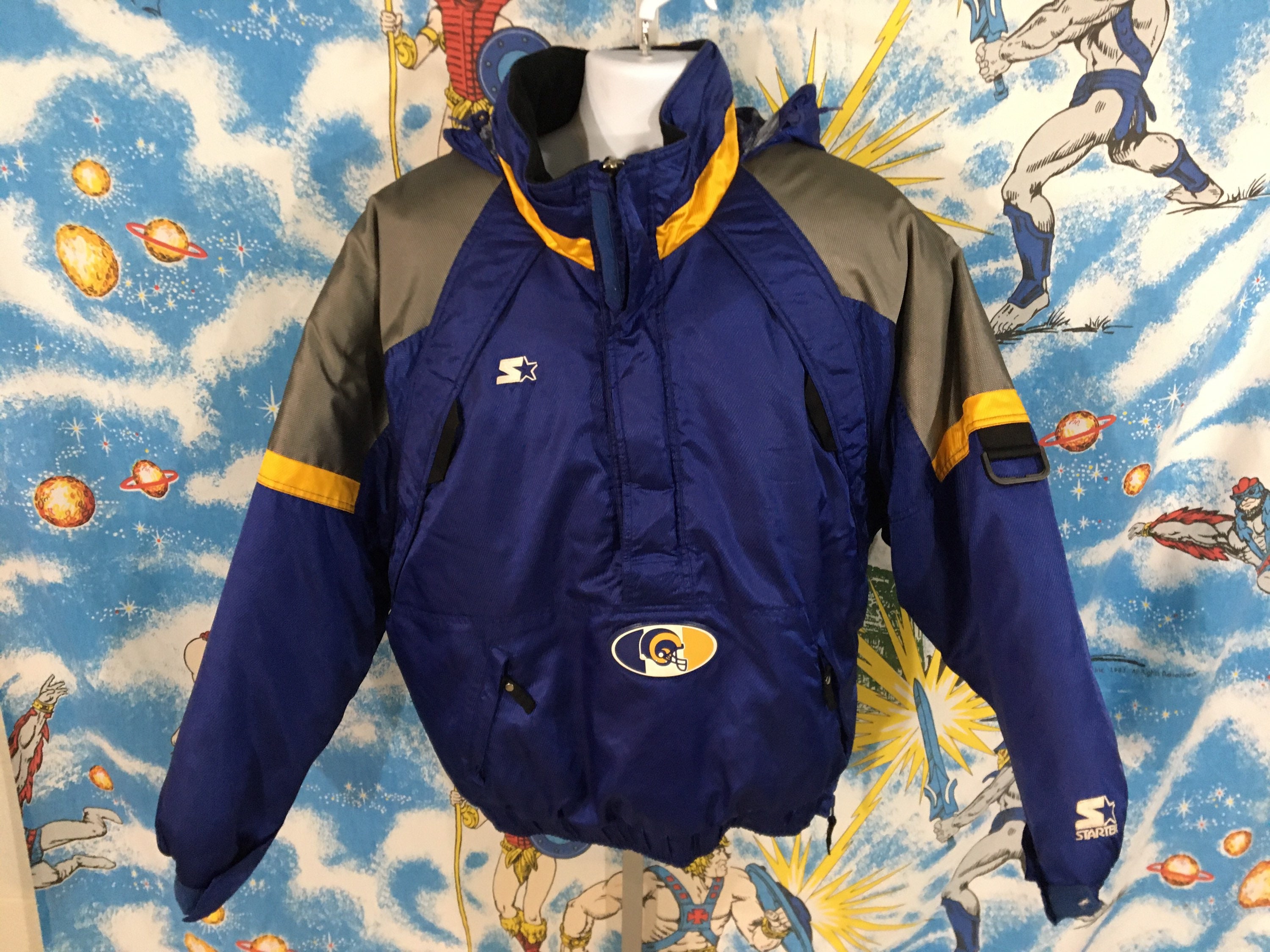 Vintage Rams Starter Tech Pullover Puffer Jacket - Los Angeles St Louis 90S Clean Nfl Pro Line Rare One