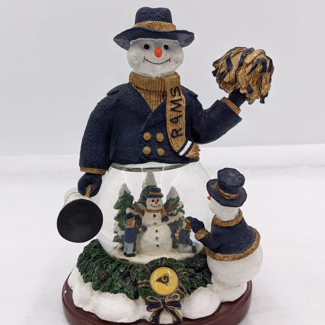 st. Louis Rams Snowman Cheer Snow Globe Second Limited Series 7" Tall