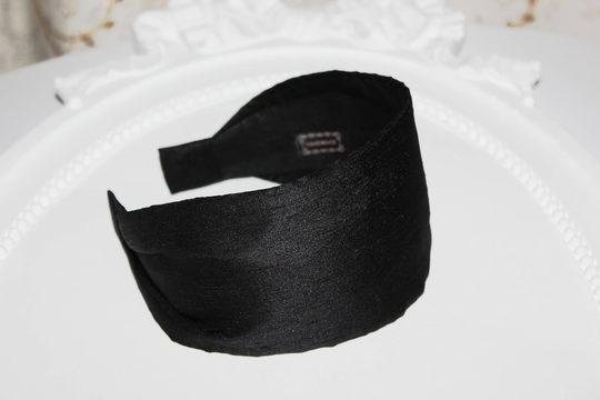 Women Turban Headband Satin/Silk Blend Fabric Head Wrap Adult Hairbands Black For Women Alopecia Hair Loss