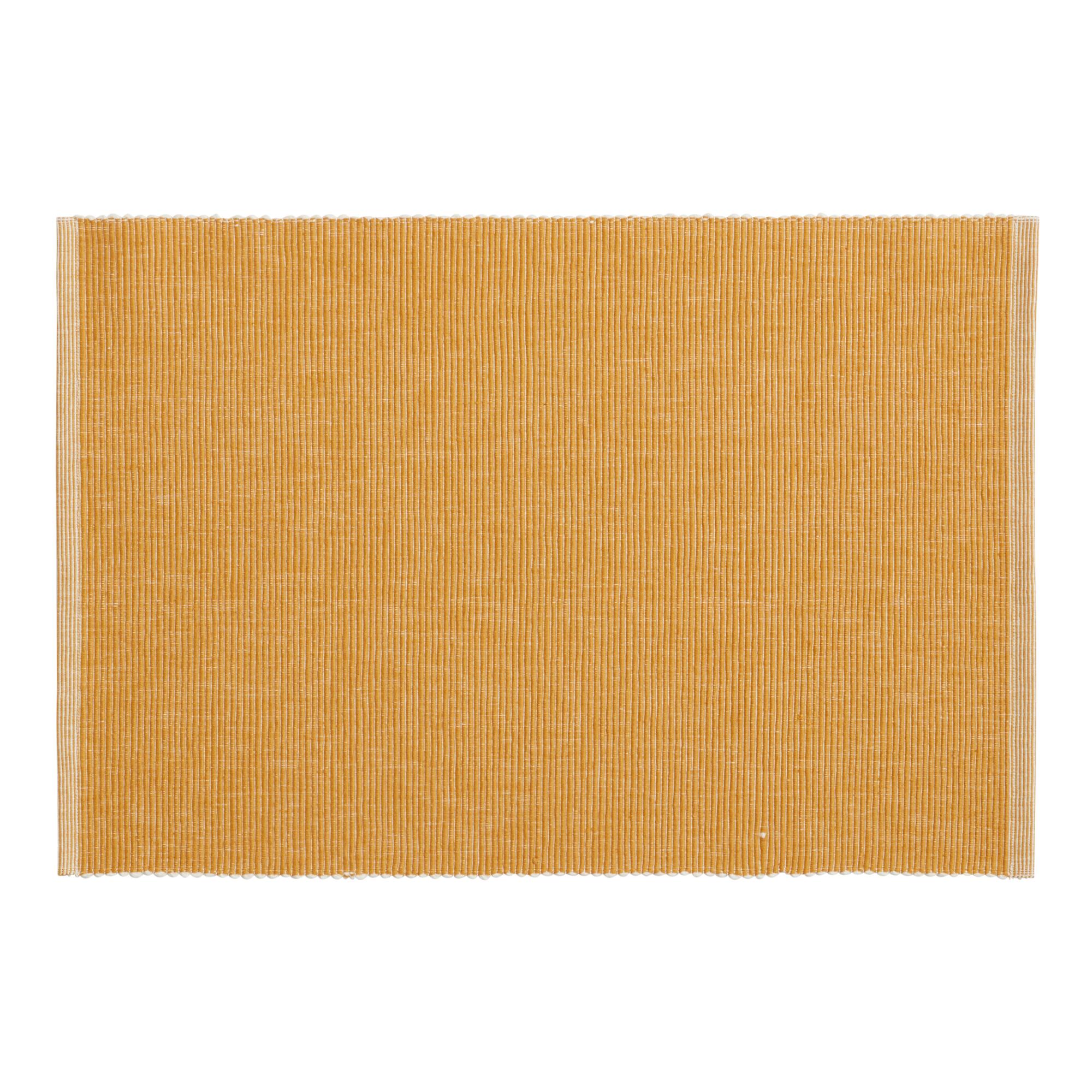 Distressed Yellow Ribbed Placemat Set of 4 by World Market