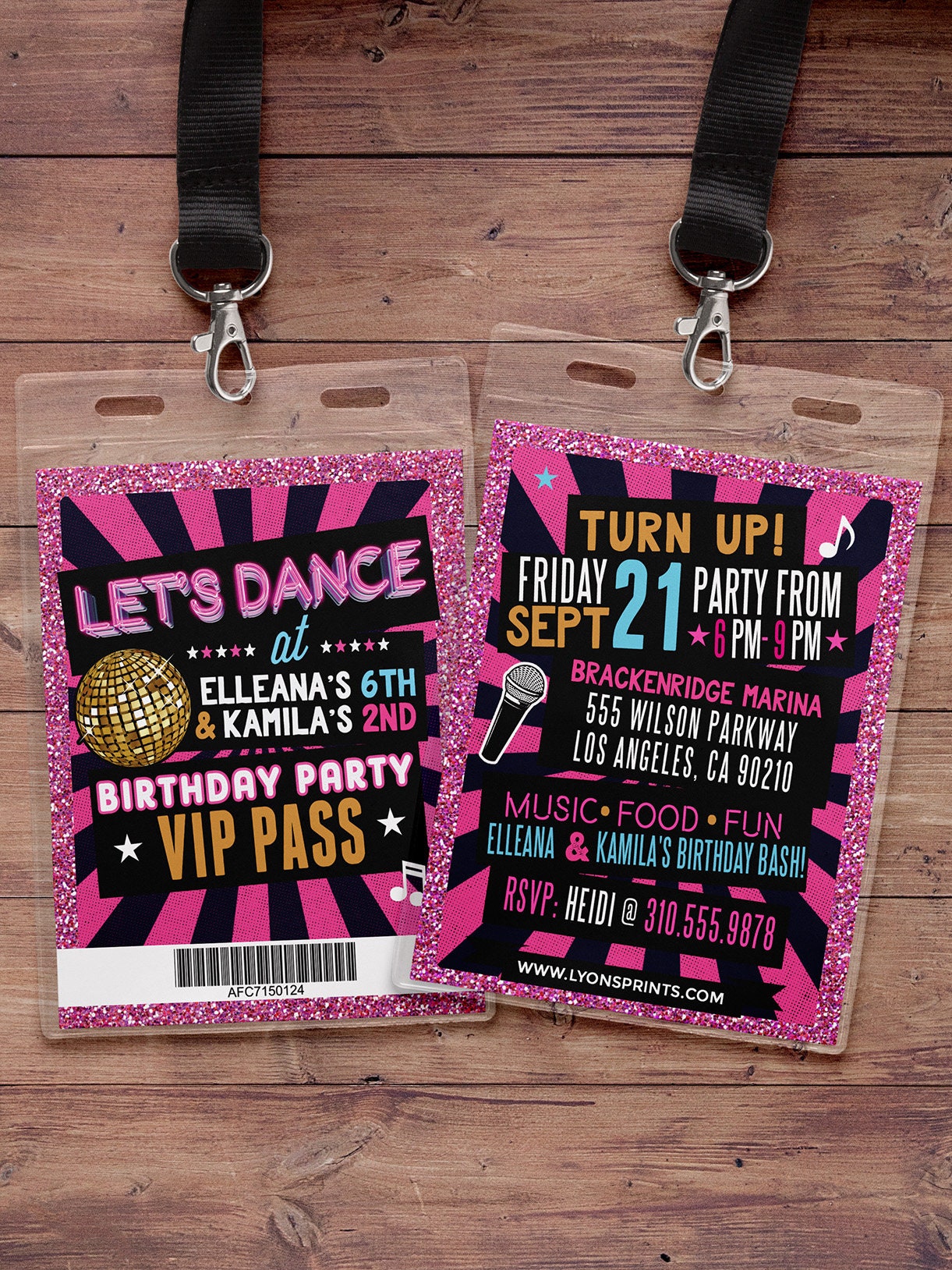 Retro, Neon, Vip Pass, Backstage Pass, Vip Invitation, Birthday Pop Star, Rock Star Birthday, Digital Files