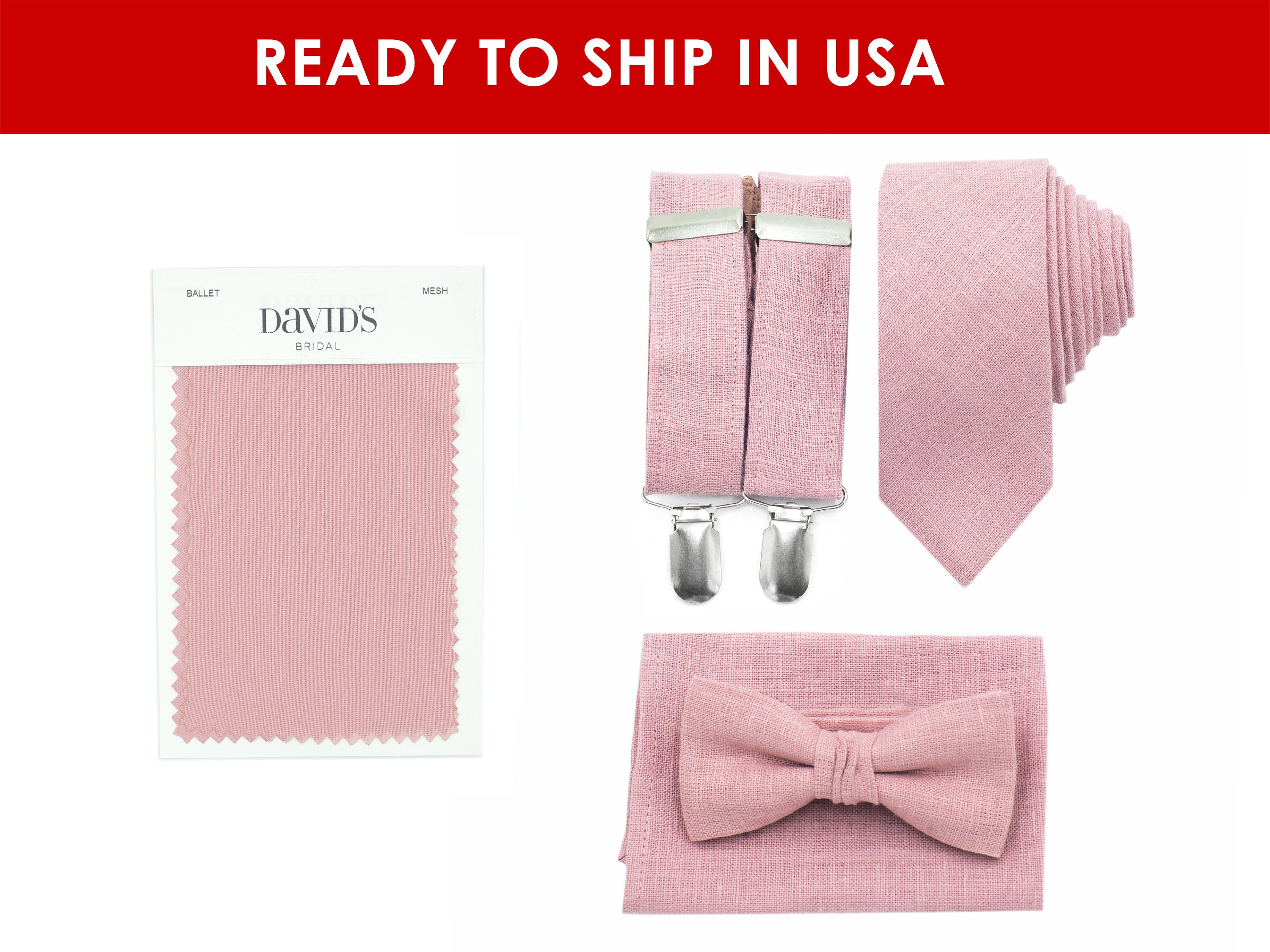 Ballet Necktie Suspenders Bow Tie Dusty Rose Ties Bowties Neckties Pocket Square