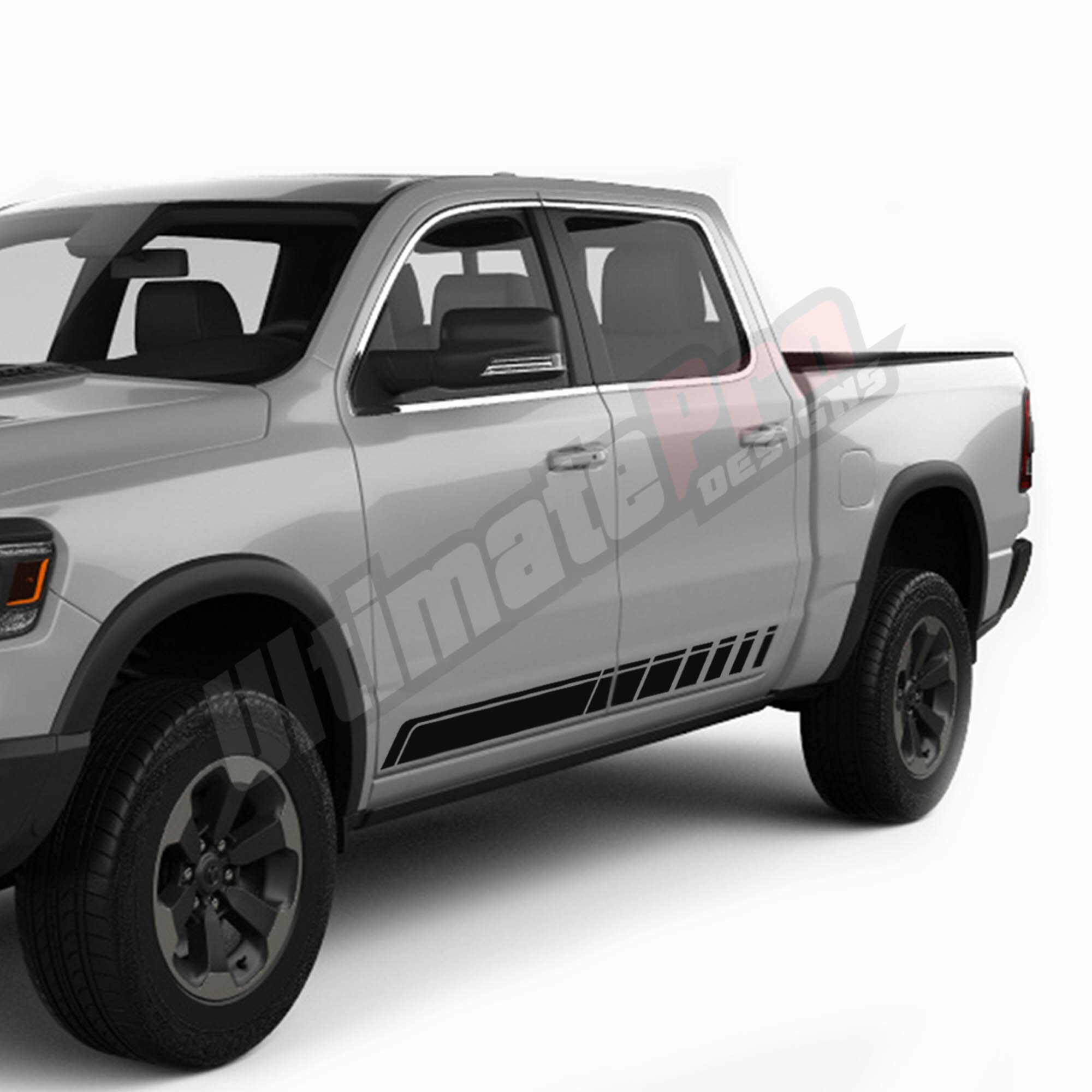 Sport Side Stripes Decal Sticker Compatible With Dodge Ram 1500 2009 - 2020 4x4 Racing Gen 3 4 5 Srt