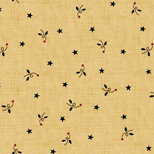Blender Fabric, Traditional Butter Churn Basics, 6286-33, Henry Glass, Stars On Beige, Quilting Cotton, Fabric By The Yard