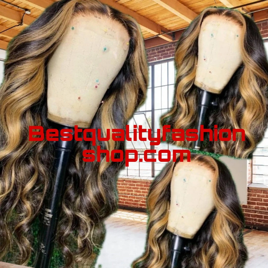 Jaye's Very Nice Highlights 180 Density 13x4, 4x4, T-Part Options Lace Brazilian Human Hair Body Wave Wigs