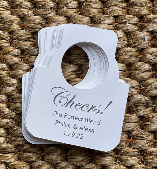 Wine Tags "Cheers The Perfect Blend"-PersonalizedWedding-Engagement-Anniversary