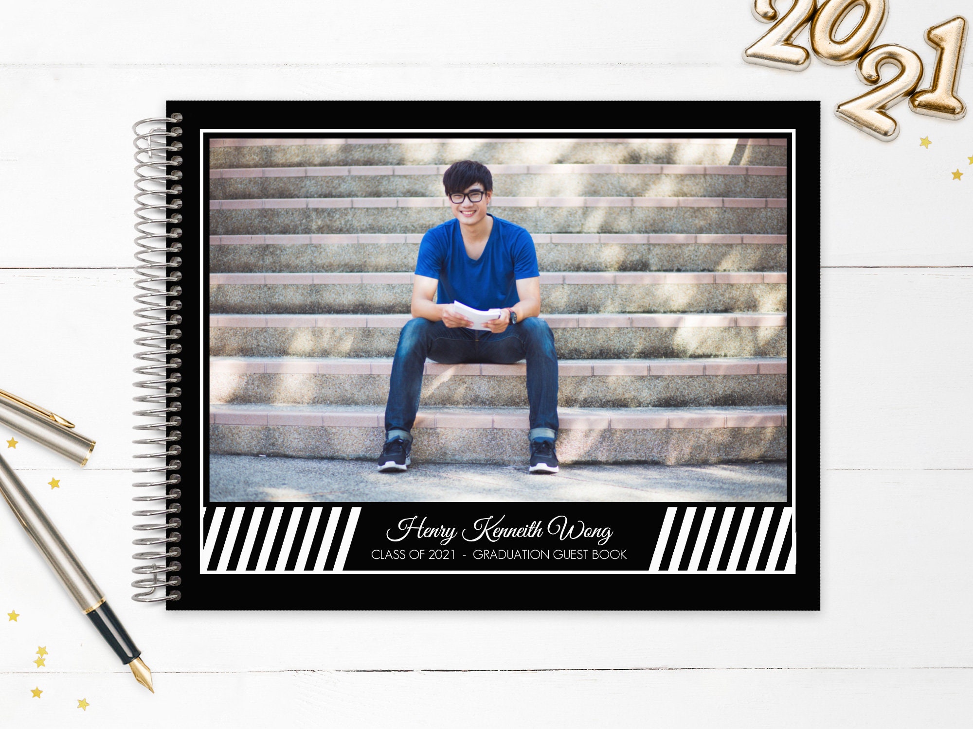 Keepsake Graduation Guest Book | Grad Guestbook Custom Personalized Registry Photo