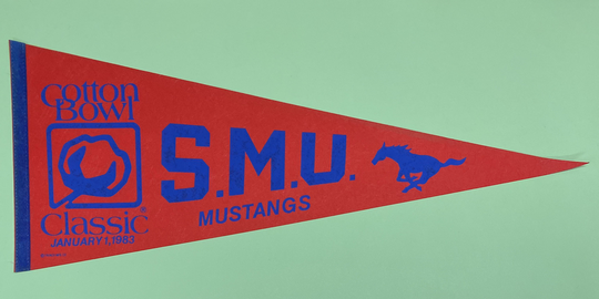 Southern Methodist Mustang Smu Texas University Pennant 12x30 1983 Cotton Bowl