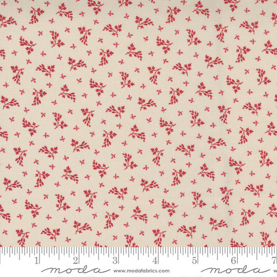 Cranberries Cream Sugar 44266 14 Moda Spice Blender Winter Christmas Leaf 100% Cotton Fabric Sold By The Yard Designer 3 Sisters