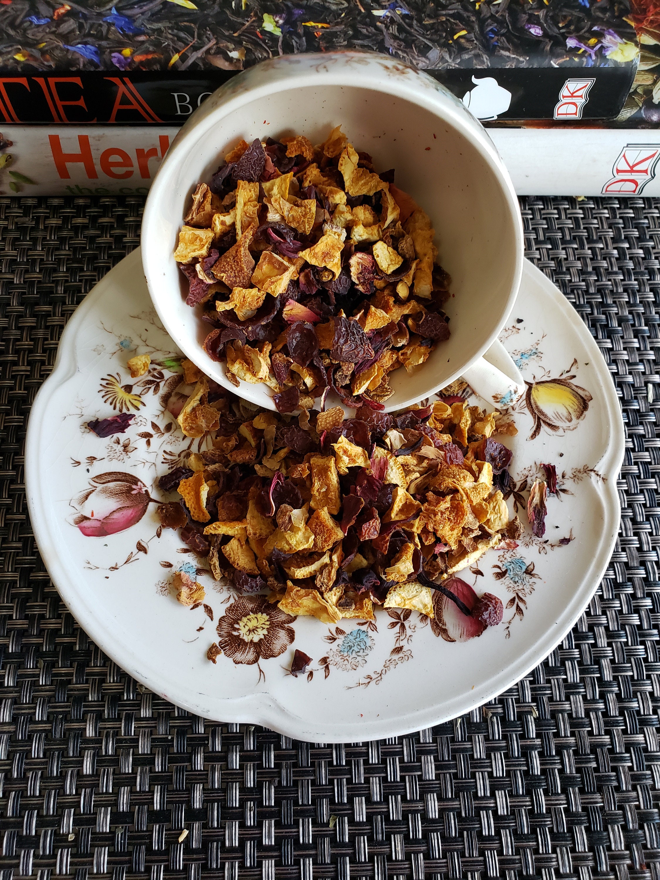 Five Blend Herbal Tea/Tisane Hibiscus Petals/ Lemon Peel/Orange Peel/Rose Hips/ Rose Petals 2 Oz | 50 Servings