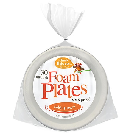 Kroger Soak Proof Foam Plates - 30.0 ea