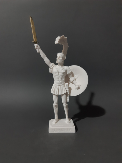 Achilles Statue Greek Roman Hero Warrior Marble Handmade Sculpture 18cm