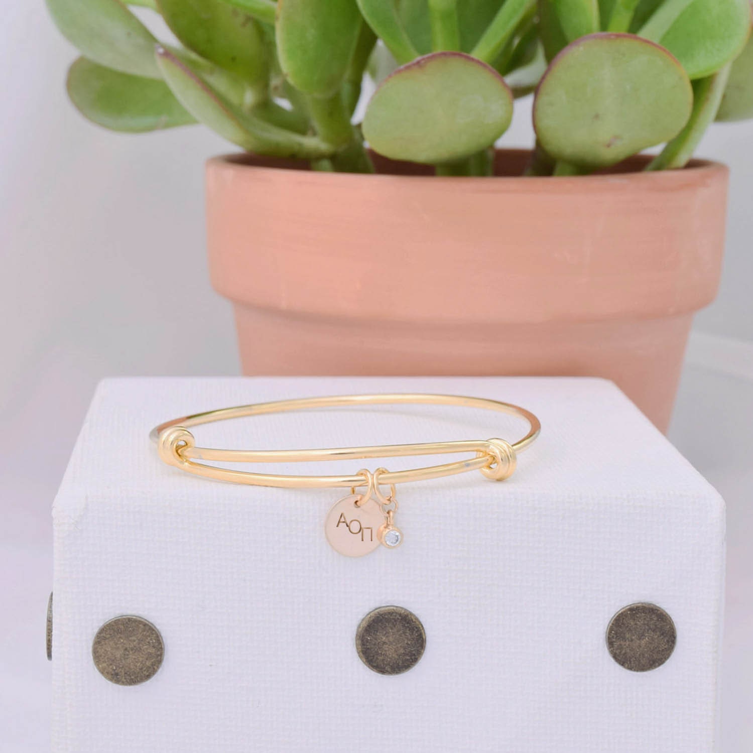Alpha Omicron Pi Bangle, Aoii Sorority Bracelet, Jewelry, A O Aopi