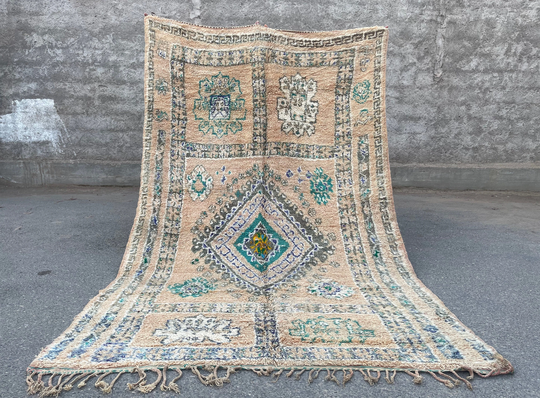 Sunsets Colour Rug, Faded Moroccan Rug, Vintage Rug Danish Rugs Australian Colour Bohemian, Excellent