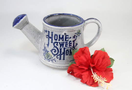 Vintage Speckled Watering Can Home Sweet Stoneware Blue Japan Takahashi Cottagecore Gift For Mom Dad Her Him